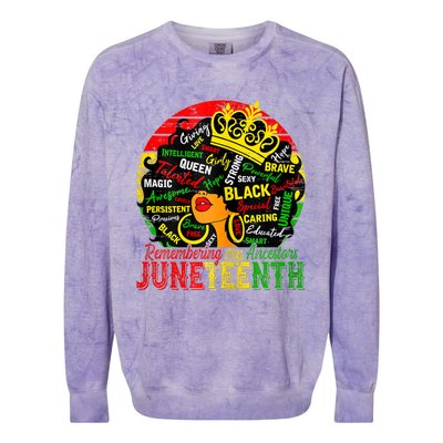 Remembering My Ancestors Juneteenth Celebrate Black Colorblast Crewneck Sweatshirt