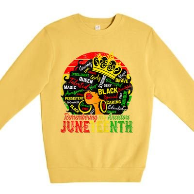 Remembering My Ancestors Juneteenth Celebrate Black Premium Crewneck Sweatshirt