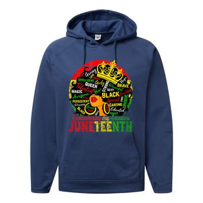 Remembering My Ancestors Juneteenth Celebrate Black Performance Fleece Hoodie