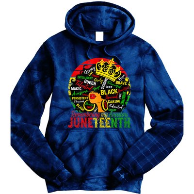 Remembering My Ancestors Juneteenth Celebrate Black Tie Dye Hoodie