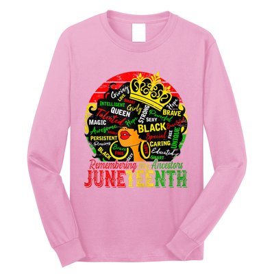 Remembering My Ancestors Juneteenth Celebrate Black Long Sleeve Shirt