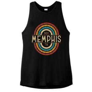 Retro Memphis Area Code 901 Residents State Tennessee Ladies PosiCharge Tri-Blend Wicking Tank