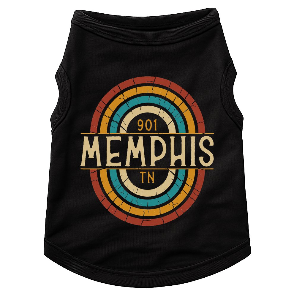 Retro Memphis Area Code 901 Residents State Tennessee Doggie Tank