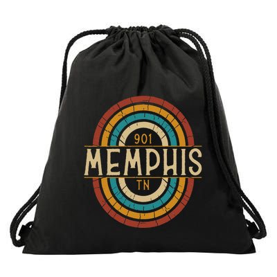 Retro Memphis Area Code 901 Residents State Tennessee Drawstring Bag