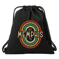 Retro Memphis Area Code 901 Residents State Tennessee Drawstring Bag
