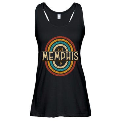 Retro Memphis Area Code 901 Residents State Tennessee Ladies Essential Flowy Tank