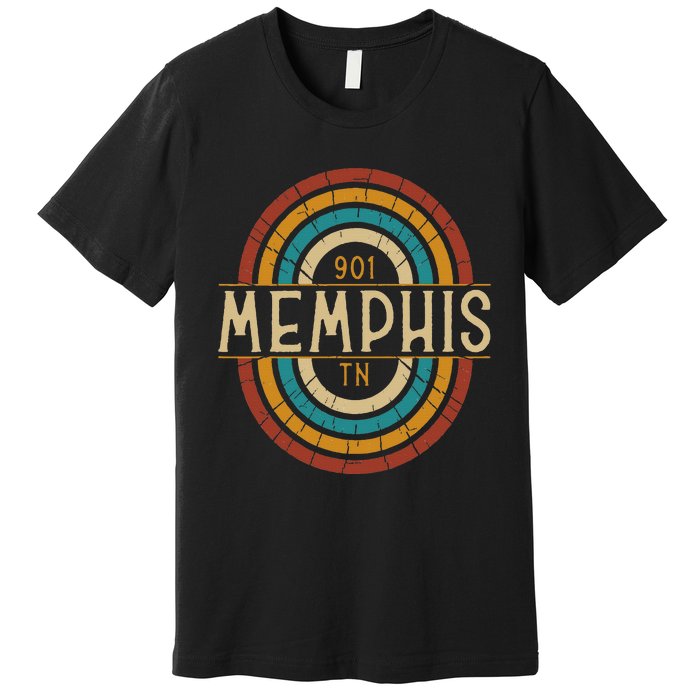 Retro Memphis Area Code 901 Residents State Tennessee Premium T-Shirt