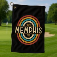 Retro Memphis Area Code 901 Residents State Tennessee Golf Towel