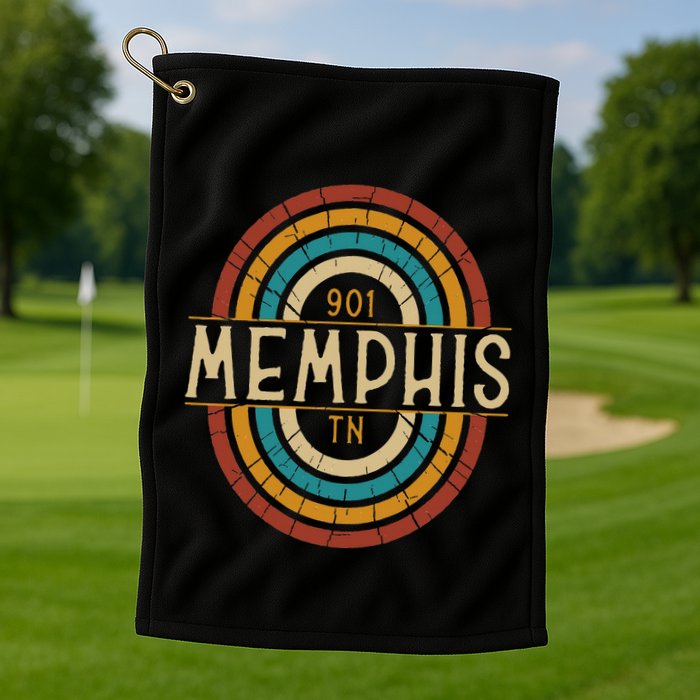 Retro Memphis Area Code 901 Residents State Tennessee Golf Towel