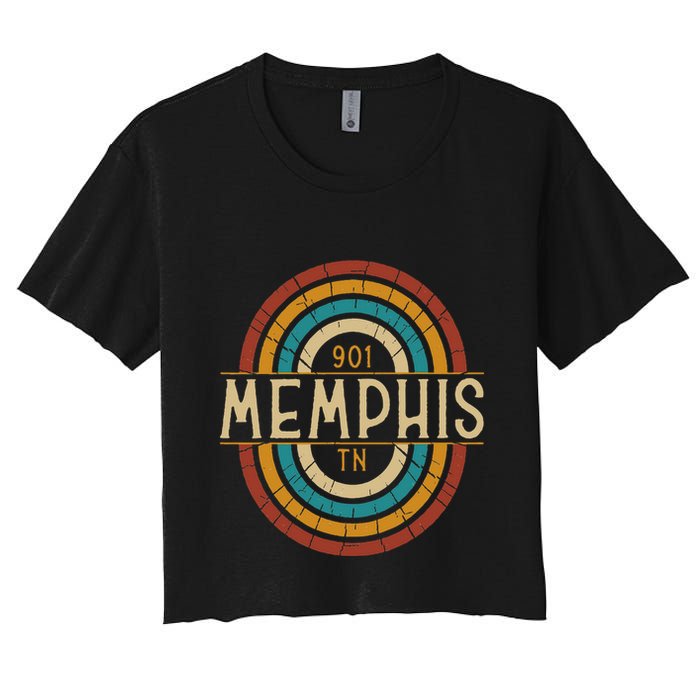Retro Memphis Area Code 901 Residents State Tennessee Crop Top