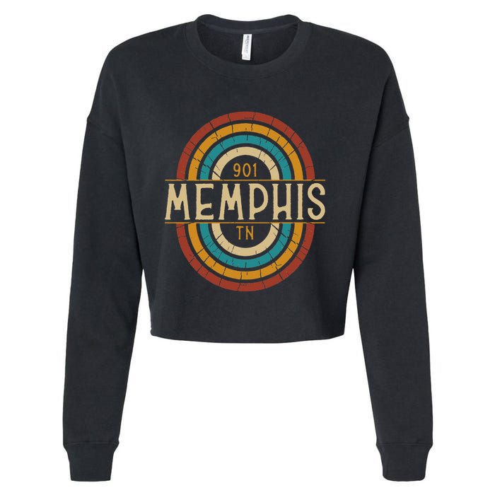 Retro Memphis Area Code 901 Residents State Tennessee Cropped Pullover Crew