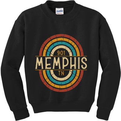 Retro Memphis Area Code 901 Residents State Tennessee Kids Sweatshirt