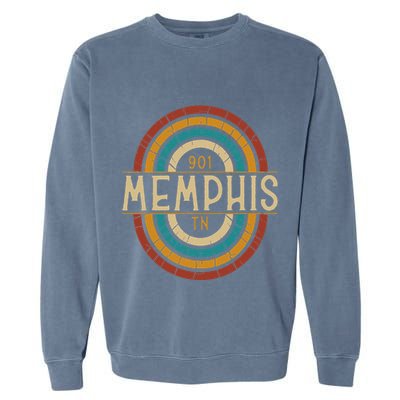 Retro Memphis Area Code 901 Residents State Tennessee Garment-Dyed Sweatshirt