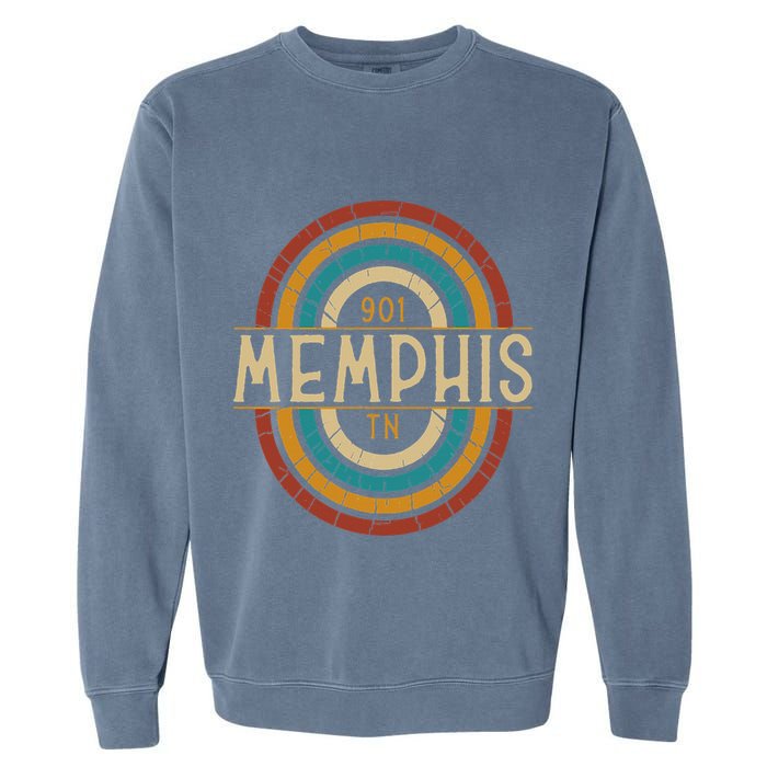 Retro Memphis Area Code 901 Residents State Tennessee Garment-Dyed Sweatshirt