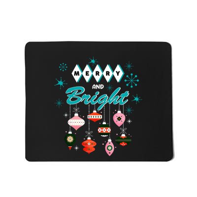 Retro Merry And Bright Midcentury Modern Christmas Pyrex Mousepad
