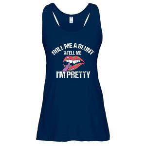 Roll Me A Blunt & Tell Me I'm Pretty Shirts Funny Weed Smoker Ladies Essential Flowy Tank