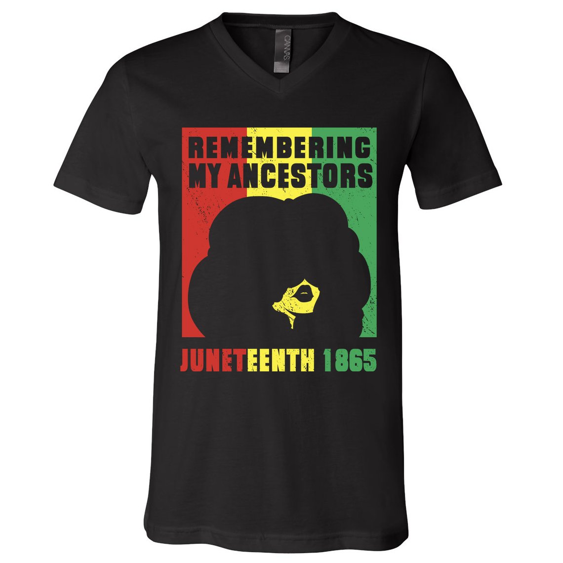 Remembering My Ancestors Juneteenth Black Freedom 1865 V-Neck T-Shirt
