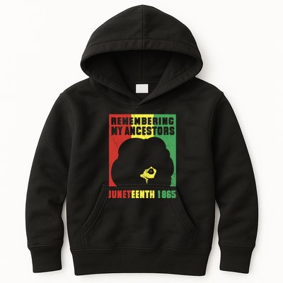 Remembering My Ancestors Juneteenth Black Freedom 1865 Kids Hoodie