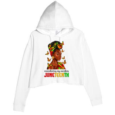 Remembering My Ancestors Juneteenth Celebrate Black Women Crop Fleece Hoodie