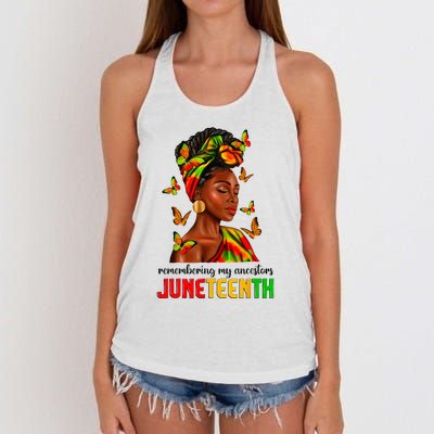 Remembering My Ancestors Juneteenth Celebrate Black Women Women's Knotted Racerback Tank