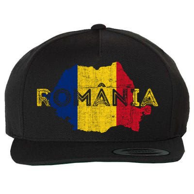 Roian Map And Flag Souvenir Gift Distressed Roia Meaningful Gift Wool Snapback Cap