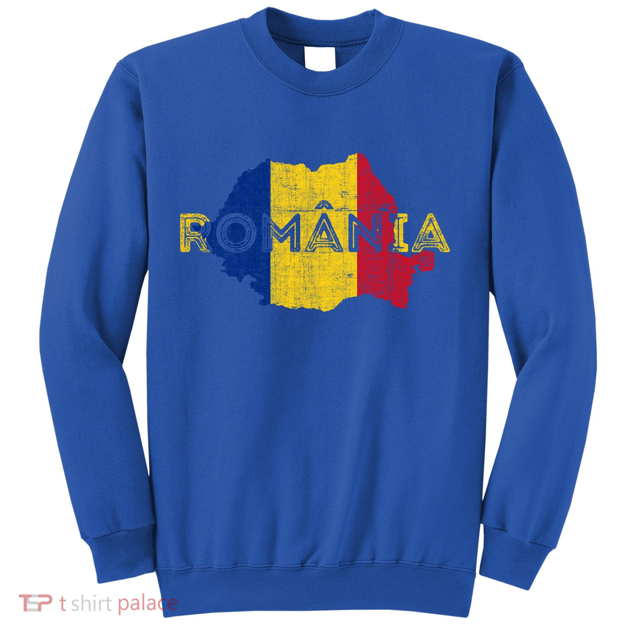 Roian Map And Flag Souvenir Gift Distressed Roia Meaningful Gift Sweatshirt