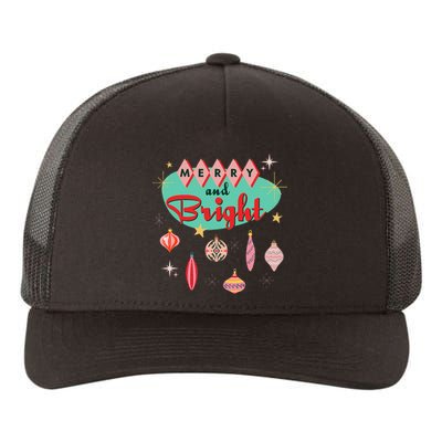 Retro Merry And Bright Mid Century Modern Christmas Orna Yupoong Adult 5-Panel Trucker Hat