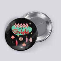 Retro Merry And Bright Mid Century Modern Christmas Orna Button