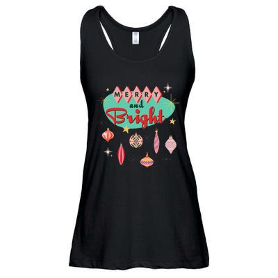 Retro Merry And Bright Mid Century Modern Christmas Orna Ladies Essential Flowy Tank