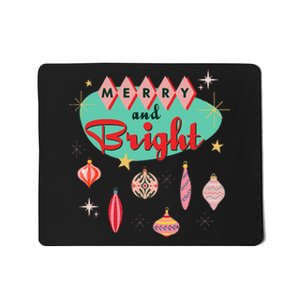 Retro Merry And Bright Mid Century Modern Christmas Orna Mousepad