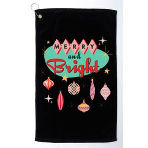 Retro Merry And Bright Mid Century Modern Christmas Orna Platinum Collection Golf Towel