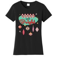 Retro Merry And Bright Mid Century Modern Christmas Orna Women's T-Shirt