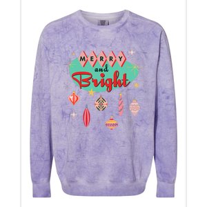 Retro Merry and Bright MidCentury Modern Christmas Ornament  Colorblast Crewneck Sweatshirt