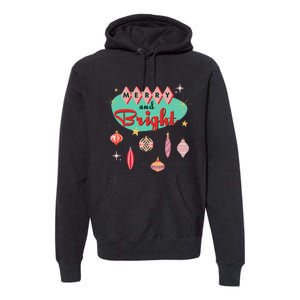 Retro Merry and Bright MidCentury Modern Christmas Ornament  Premium Hoodie