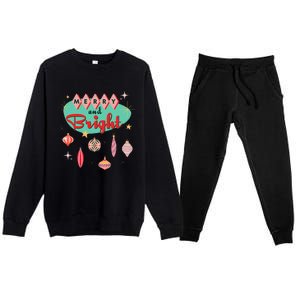 Retro Merry and Bright MidCentury Modern Christmas Ornament  Premium Crewneck Sweatsuit Set