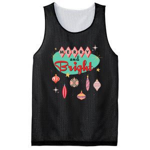 Retro Merry and Bright MidCentury Modern Christmas Ornament  Mesh Reversible Basketball Jersey Tank