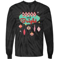 Retro Merry and Bright MidCentury Modern Christmas Ornament  Tie-Dye Long Sleeve Shirt