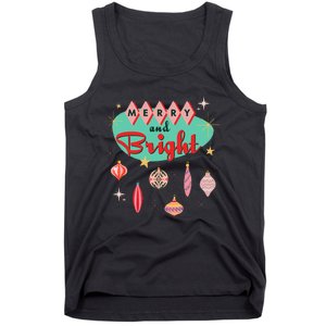 Retro Merry and Bright MidCentury Modern Christmas Ornament  Tank Top