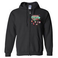 Retro Merry and Bright MidCentury Modern Christmas Ornament  Full Zip Hoodie