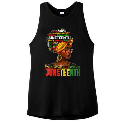 Remembering My Ancestors Juneteenth Ladies PosiCharge Tri-Blend Wicking Tank