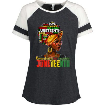 Remembering My Ancestors Juneteenth Enza Ladies Jersey Colorblock Tee