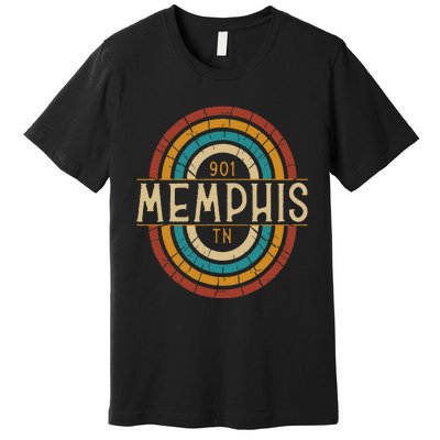 Retro Memphis Area Code 901 Residents State Tennessee Premium T-Shirt