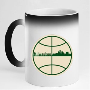 Retro Milwaukee Basketball Home Game Baskeball Fan 11oz Black Color Changing Mug