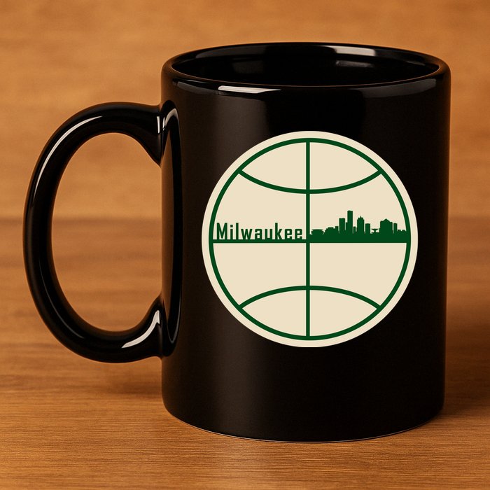 Retro Milwaukee Basketball Home Game Baskeball Fan 11oz C Handle Ceramic Mug