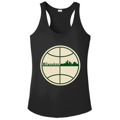 Retro Milwaukee Basketball Home Game Baskeball Fan Ladies PosiCharge Competitor Racerback Tank