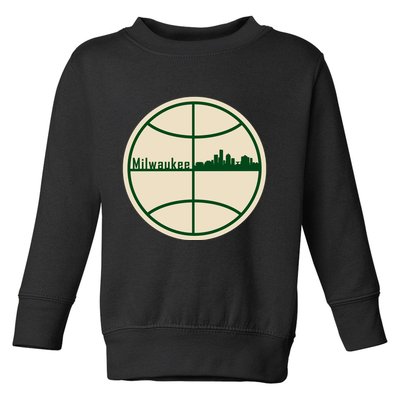 Retro Milwaukee Basketball Home Game Baskeball Fan Toddler Sweatshirt