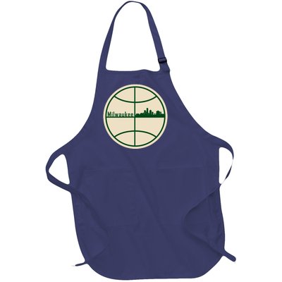 Retro Milwaukee Basketball Home Game Baskeball Fan Full-Length Apron With Pockets