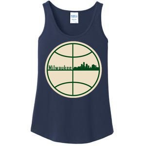 Retro Milwaukee Basketball Home Game Baskeball Fan Ladies Essential Tank