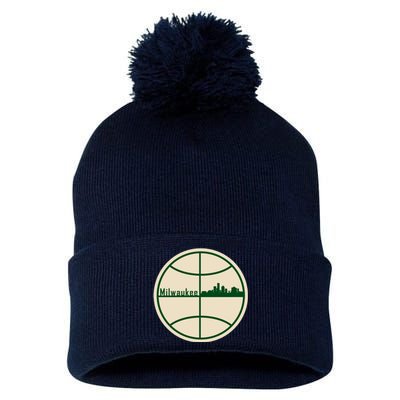 Retro Milwaukee Basketball Home Game Baskeball Fan Pom Pom 12in Knit Beanie