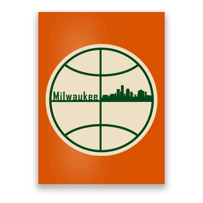 Retro Milwaukee Basketball Home Game Baskeball Fan Poster